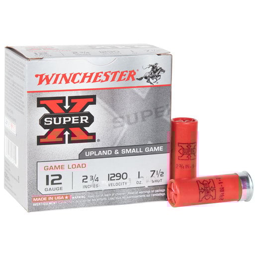 Winchester Super-X 12 Gauge 2-3/4in #7.5 1oz Upland Shotshells Ammo - 25 Rounds Ammo - #7.5 25 Rounds - #7.5 Ammo