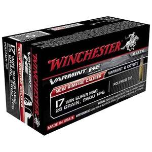 Winchester Super-X 17 Winchester Super Mag 25gr JHP Rimfire Ammo - 50 Rounds Winchester Super-X 17 Winchester Super Mag 25gr JHP Rimfire Ammo - 50 Rounds
