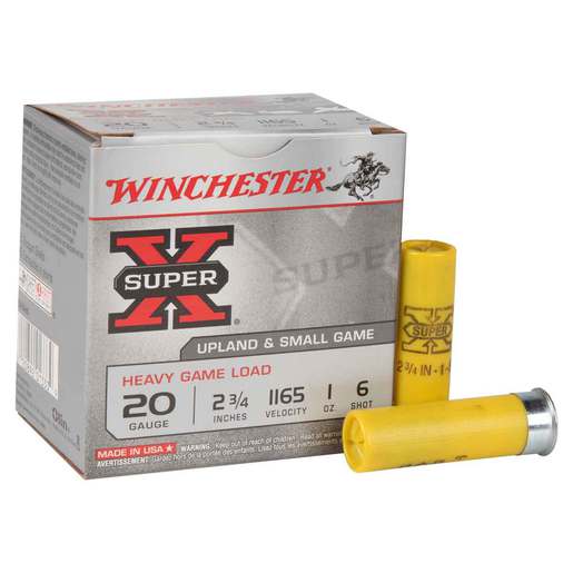 Winchester Super-X 20 Gauge 2-3/4in #6 1oz Upland Shotshells – 25 Rounds – #6
