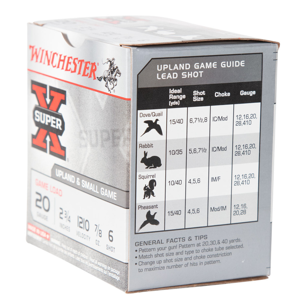 Winchester Super-X 20 Gauge 2-3/4in #6 7/8oz Upland Shotshells - 25 Rounds Winchester Super-X 20 Gauge 2-3/4in #6 7/8oz Upland Shotshells - 25 Rounds