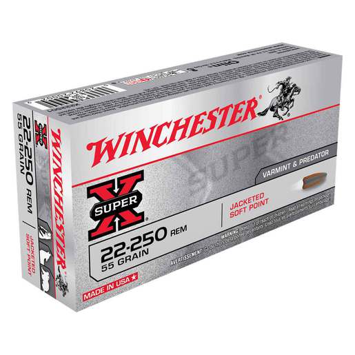 Winchester Super-X 22-250 Remington 55gr PSP Rifle Ammo Ammo - 20 Rounds 20 Rounds Ammo