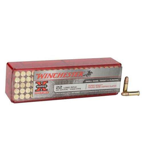 Winchester Super X 22 Long Rifle 40gr RN Rimfire Ammo Ammo - 100 Rounds 100 Rounds Ammo