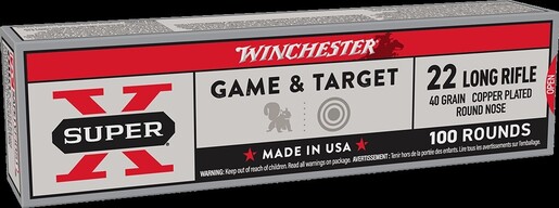 Winchester Super X 22 Long Rifle 40gr RN Rimfire Ammo Ammo - 100 Rounds 100 Rounds Ammo