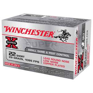 Winchester Super-X 22 Short 29gr LRN Rimfire Ammo - 50 Rounds Winchester Super-X 22 Short 29gr LRN Rimfire Ammo - 50 Rounds