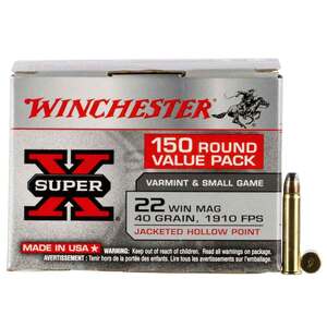 Winchester Super-X 22 WMR (22 Mag) 40gr JHP Rimfire - 150 Rounds