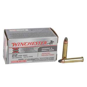 Winchester Super X 22 WMR (22 Mag) 40gr JHP Rimfire Ammo - 50 Rounds