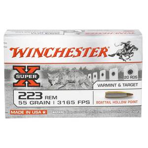 Winchester Super X 223 Remington 55gr BTHP Rifle Ammo - 20 Rounds