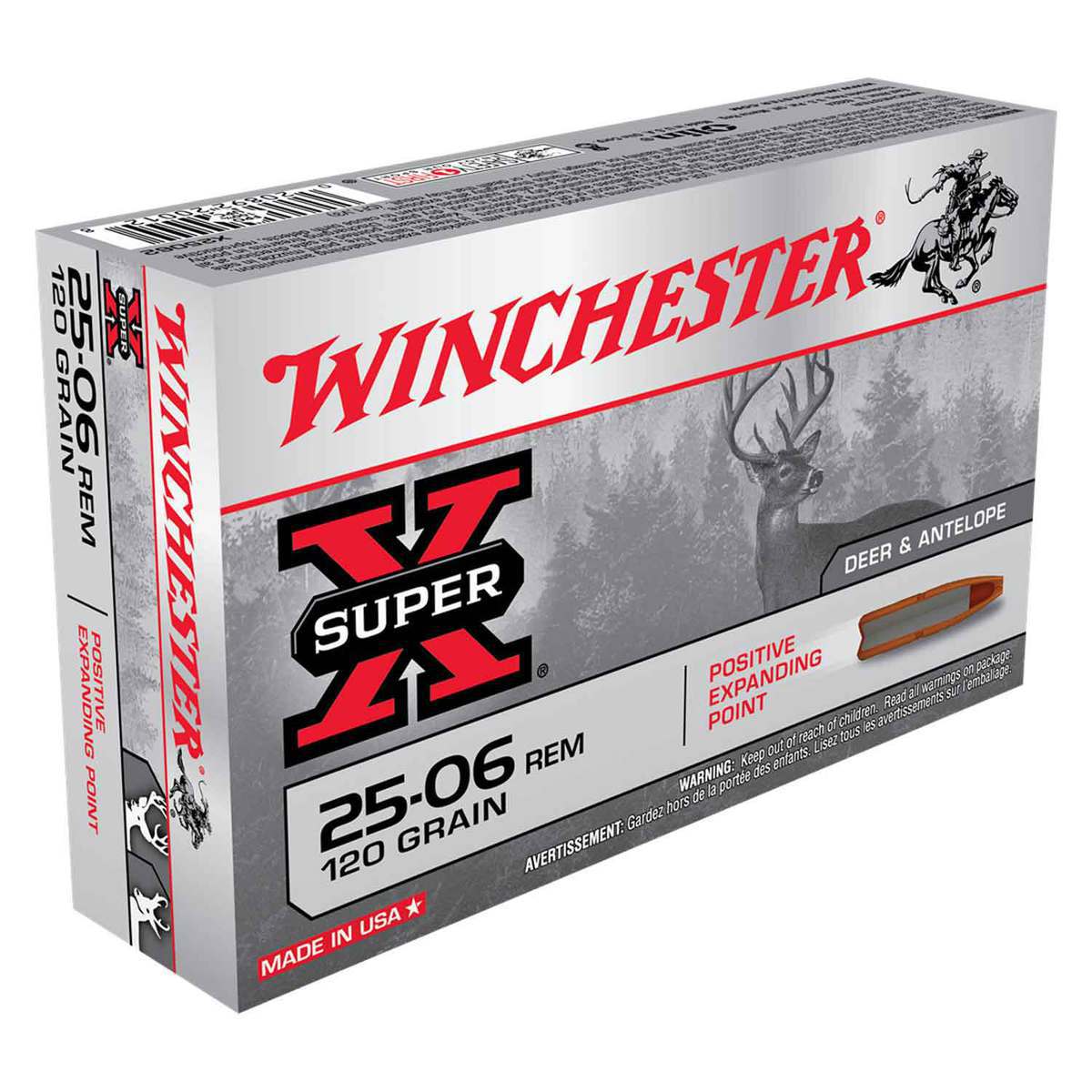 Winchester Super-X 25-06 Remington 120gr PEP Rifle Ammo - 20 Rounds Winchester Super-X 25-06 Remington 120gr PEP Rifle Ammo - 20 Rounds