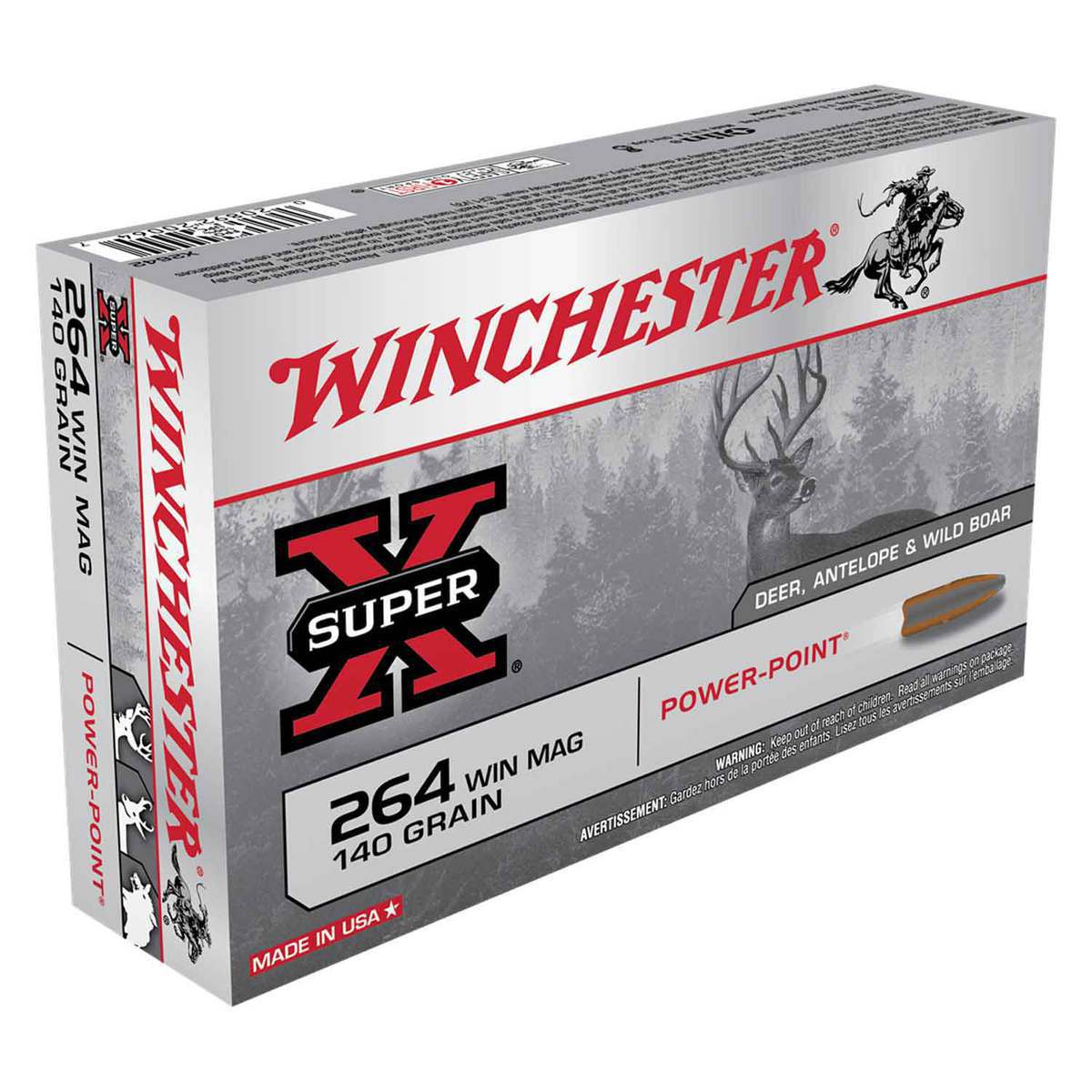 Winchester Super-X 264 Winchester Magnum 140gr PP Rifle Ammo - 20 Rounds Winchester Super-X 264 Winchester Magnum 140gr PP Rifle Ammo - 20 Rounds