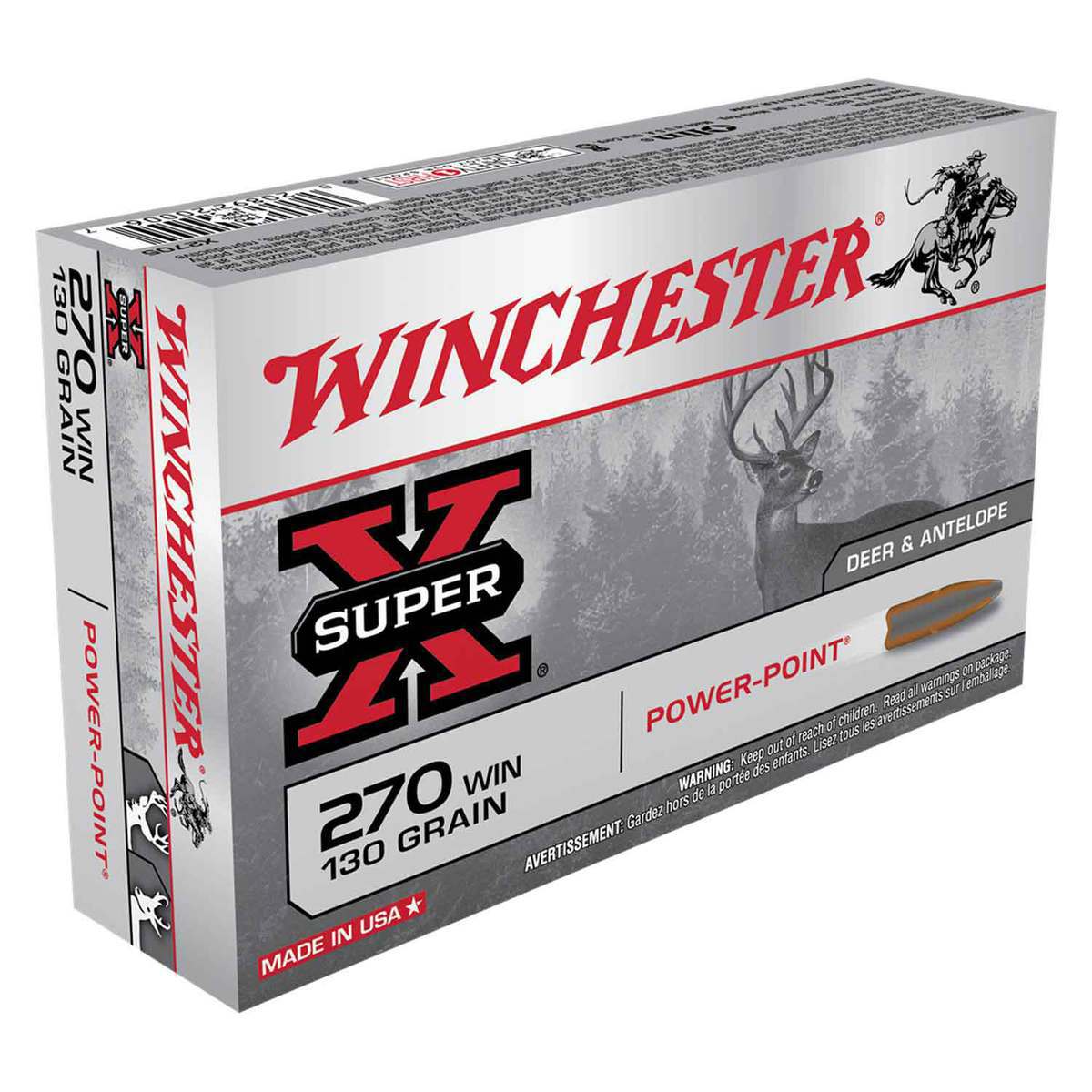 Winchester Super-X 270 Winchester 130gr PP Rifle Ammo - 20 Rounds Winchester Super-X 270 Winchester 130gr PP Rifle Ammo - 20 Rounds
