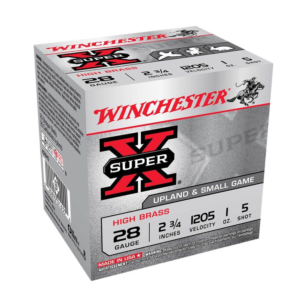 Winchester Super X 28 Gauge 2-3/4in #5 1oz Upland Shotshells - 25 Rounds Winchester Super X 28 Gauge 2-3/4in #5 1oz Upland Shotshells - 25 Rounds