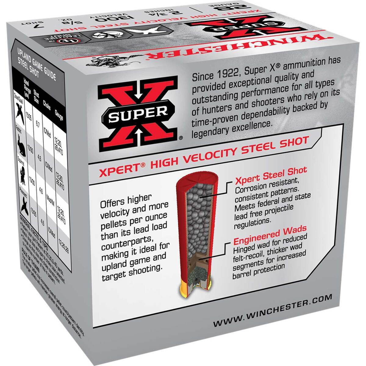 Winchester Super-X 28 Gauge 2-3/4in 5/8oz #7 Steel Shotshells - 25 Rounds Winchester Super-X 28 Gauge 2-3/4in 5/8oz #7 Steel Shotshells - 25 Rounds