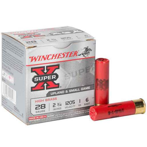 Winchester Super-X 28 Gauge 2-3/4in #6 1oz Upland Shotshells – 25 Rounds – #6