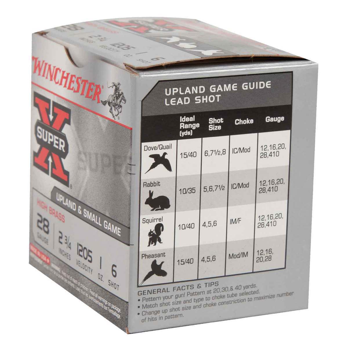 Winchester Super-X 28 Gauge 2-3/4in #6 1oz Upland Shotshells - 25 Rounds Winchester Super-X 28 Gauge 2-3/4in #6 1oz Upland Shotshells - 25 Rounds