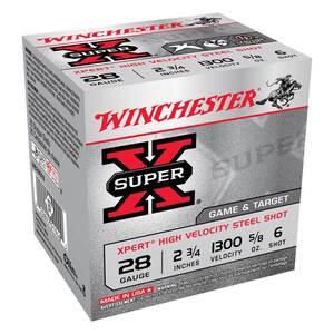Winchester Super-X 28 Gauge 2-3/4in #6 5/8oz Game & Target Shotshells - 25 Rounds Winchester Super-X 28 Gauge 2-3/4in #6 5/8oz Game & Target Shotshells - 25 Rounds
