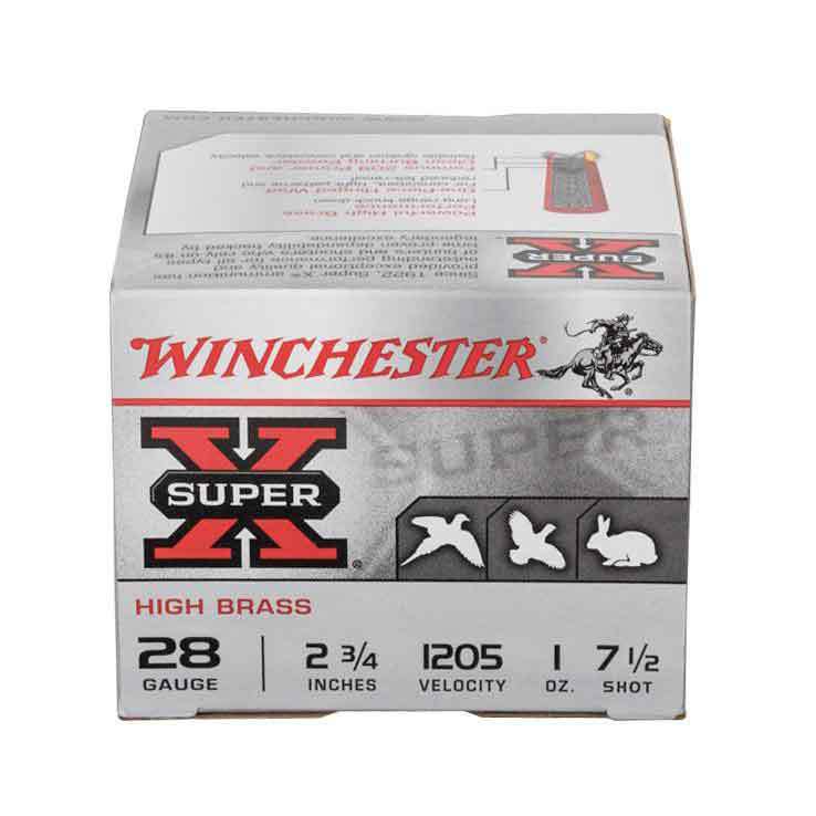 Winchester Super-X 28 Gauge 2-3/4in #7.5 1oz Upland Shotshells - 25 Rounds Winchester Super-X 28 Gauge 2-3/4in #7.5 1oz Upland Shotshells - 25 Rounds