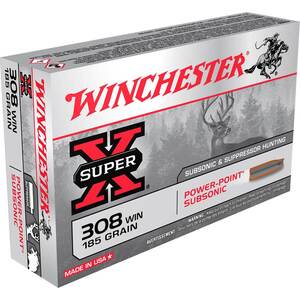 Winchester Super-X 308 Winchester 185gr Power-Point Subsonic Rifle Ammo - 20 Rounds