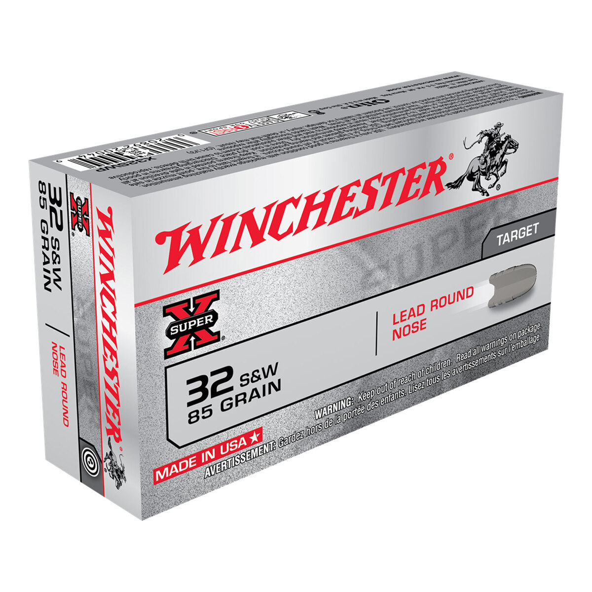 Winchester Super X 32 S&W 85gr Lead Round Nose Handgun Ammo - 50 Rounds Winchester Super X 32 S&W 85gr Lead Round Nose Handgun Ammo - 50 Rounds