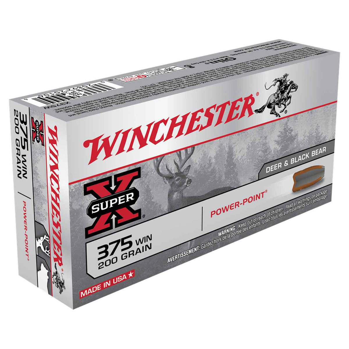 Winchester Super-X 375 Winchester 200gr PP Rifle Ammo - 20 Rounds Winchester Super-X 375 Winchester 200gr PP Rifle Ammo - 20 Rounds