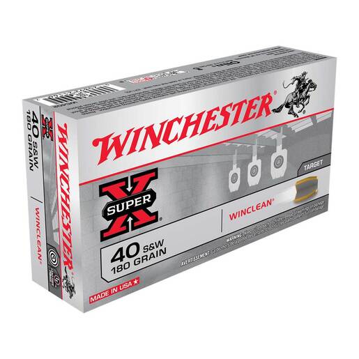 Winchester Super X 40 S&W 180gr WC Handgun Ammo Ammo - 50 Rounds 50 Rounds Ammo