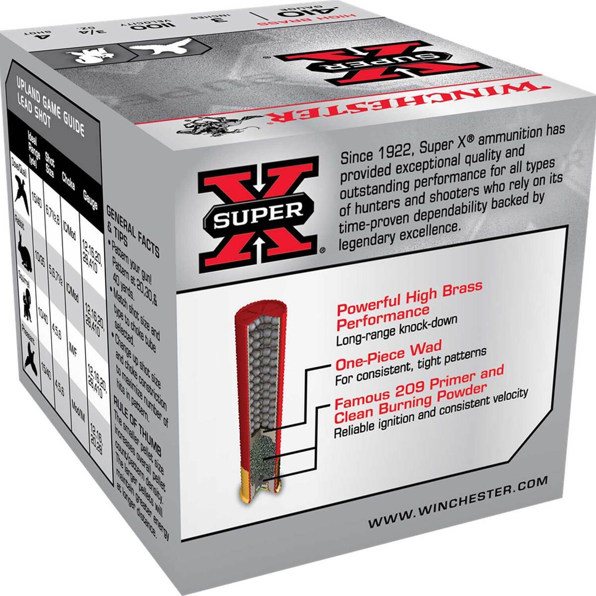 Winchester Super-X 410 Gauge 3in 3/4oz #4 Upland Shotshells - 25 Rounds Winchester Super-X 410 Gauge 3in 3/4oz #4 Upland Shotshells - 25 Rounds