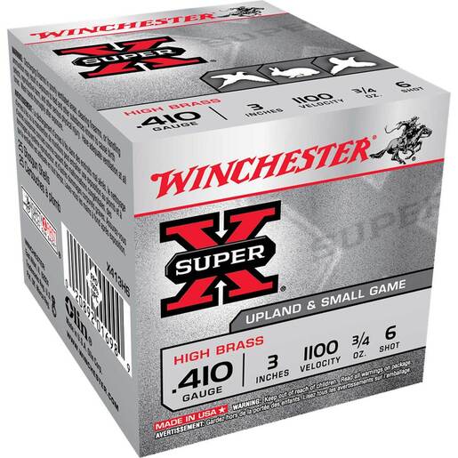 Winchester Super-X 410 Gauge 3in 3/4oz #6 Upland Shotshells – 25 Rounds – #6
