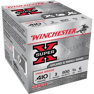Winchester Super-X 410 Gauge 3in 3/4oz #6 Upland Shotshells - 25 Rounds Winchester Super-X 410 Gauge 3in 3/4oz #6 Upland Shotshells - 25 Rounds