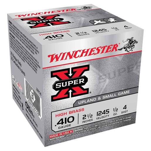 Winchester Super-X 410 Gauge 2-1/2in #4 1/2oz Target Shotshells Ammo - 25 Rounds Ammo - #4 25 Rounds - #4 Ammo
