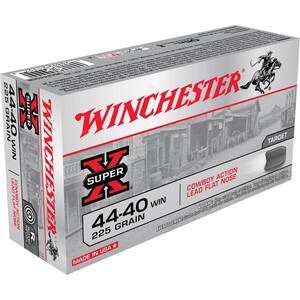 Winchester Super-X 44-40 Winchester 225gr Lead Flat Nose Rifle Ammo - 50 Rounds Winchester Super-X 44-40 Winchester 225gr Lead Flat Nose Rifle Ammo - 50 Rounds