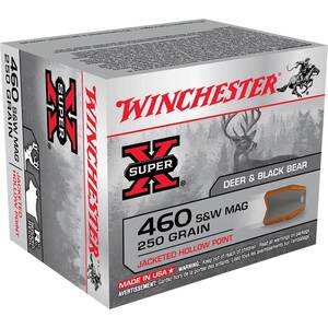 Winchester Super-X 460 S&W 250gr JHP Handgun Ammo - 20 Rounds