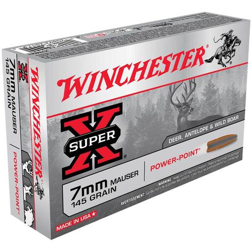 Winchester Super X 7mm Mauser (7x57mm Mauser) 145gr PP Rifle Ammo Ammo - 20 Rounds 20 Rounds Ammo