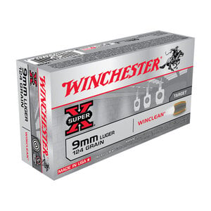 Winchester Super X 9mm Luger 124gr WC Handgun Ammo - 50 Rounds