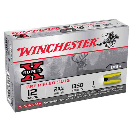 Winchester Super-X BRI Rifled Slug 12 Gauge 2-3/4in 1oz Slug Shotshells – 5 Rounds