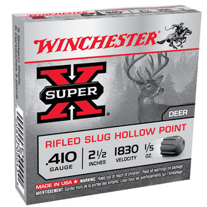Winchester Super-X Rifled Slug Hollow Point 410 2-1/2in 1/5oz Slug Shotshells - 5 Rounds Winchester Super-X Rifled Slug Hollow Point 410 2-1/2in 1/5oz Slug Shotshells - 5 Rounds