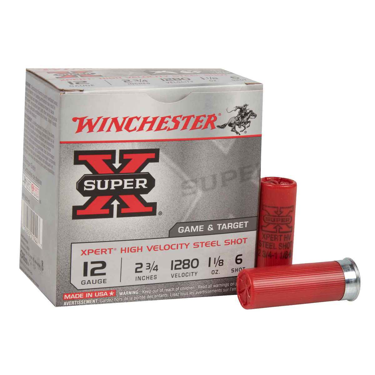 Winchester Super X Xpert High Velocity Steel 12 Gauge Ammo 3 2 Shot 25  Round Box, WEX1232