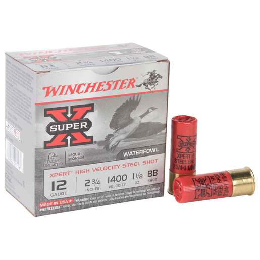 Winchester Super X Xpert High Velocity 12 Gauge 2-3/4in BB 1-1/8oz Waterfowl Shotshells Ammo - 25 Rounds Ammo - BB 25 Rounds - BB Ammo