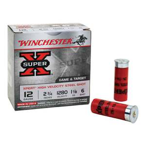 Winchester Super X Xpert High Velocity 12ga 2-3/4in #6 1oz Shotshells - 25 Rounds