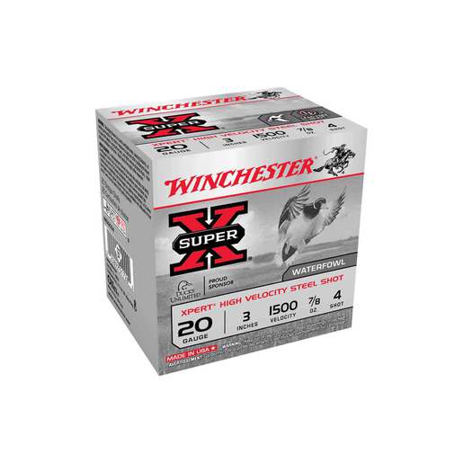 Winchester Super-X Xpert High Velocity 20 Gauge 3in #4 7/8oz Waterfowl Shotshells Ammo - 25 Rounds Ammo - #4 25 Rounds - #4 Ammo