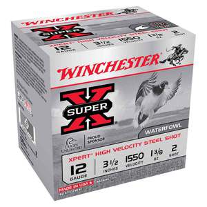 Winchester Super-X Xpert High Velocity Steel Shot 12 Gauge 3-1/2in #2 1-3/8oz Waterfowl Shotshells - 25 Rounds