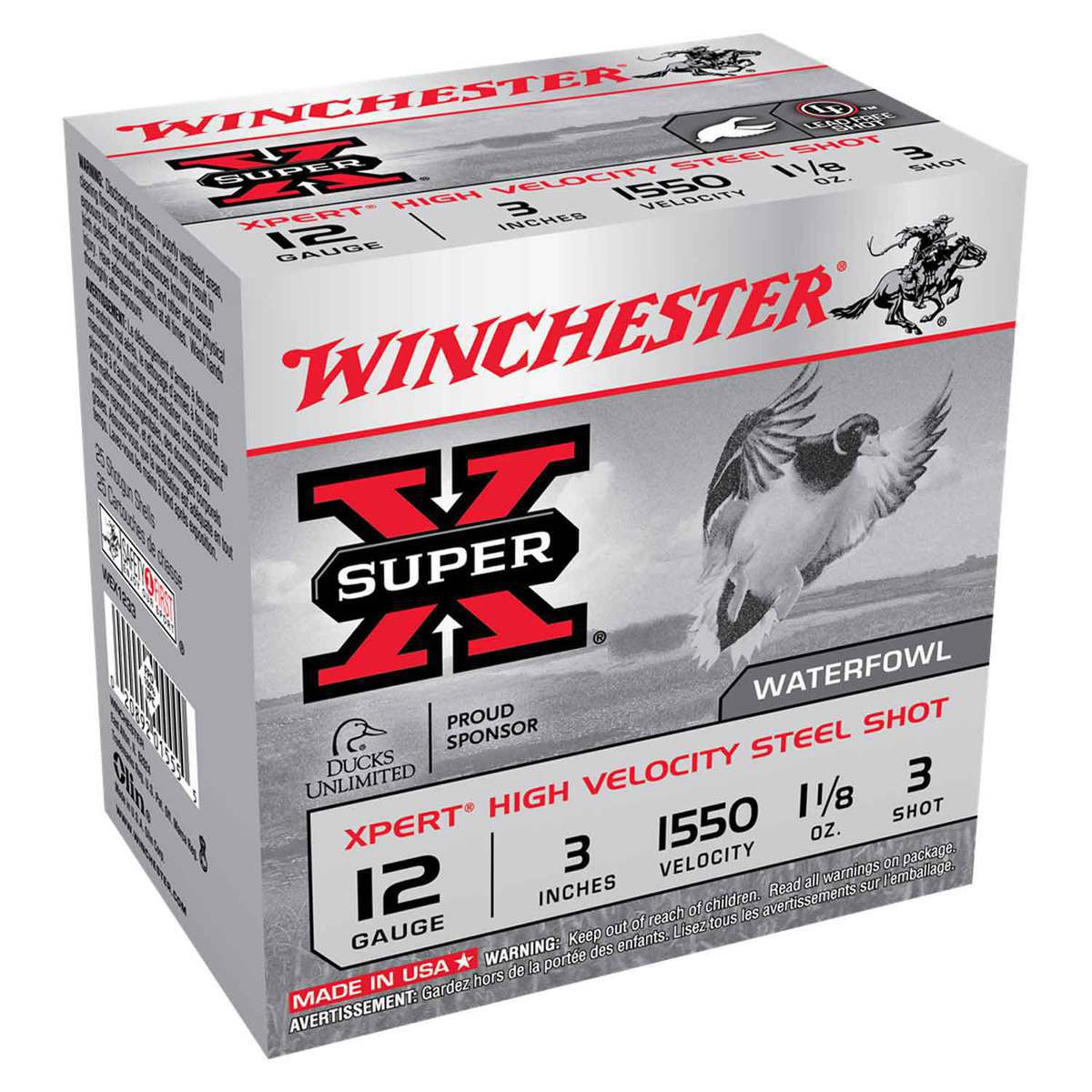Winchester Super-X Xpert High Velocity Steel Shot 12 Gauge 3in #3 1-1/8oz Waterfowl Shotshells - 25 Rounds Winchester Super-X Xpert High Velocity Steel Shot 12 Gauge 3in #3 1-1/8oz Waterfowl Shotshells - 25 Rounds