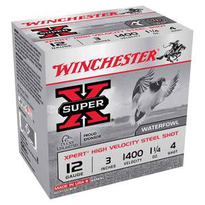 Winchester Super-X Xpert High Velocity Steel Shot 12 Gauge 3in #4