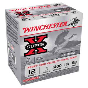 Winchester Super-X Xpert High Velocity Steel Shot 12 Gauge 3in BB 1-1/4oz Waterfowl Shotshells - 25 Rounds