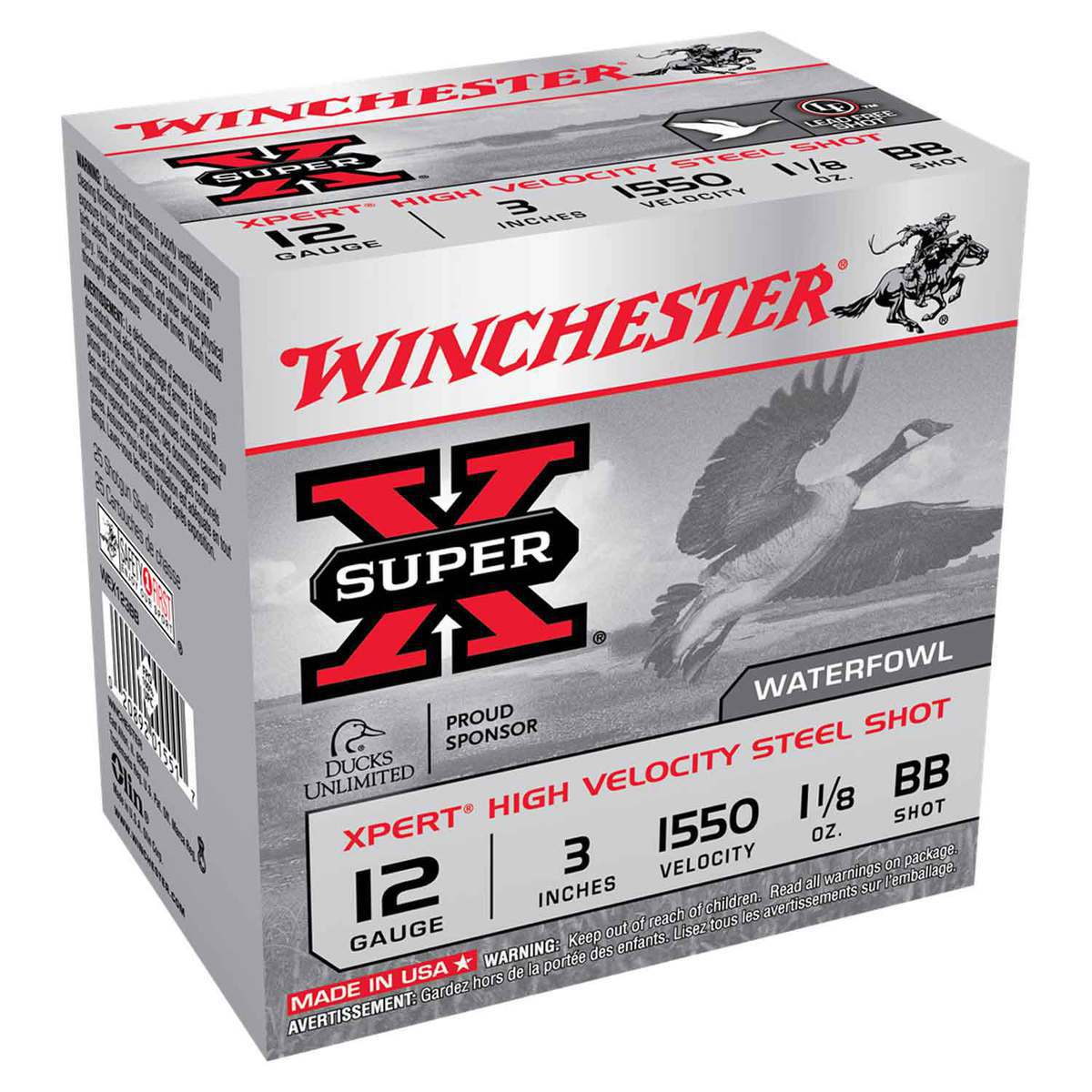 Winchester Super-X Xpert High Velocity Steel Shot 12 Gauge 3in BB 1-1/8oz Waterfowl Shotshells - 25 Rounds Winchester Super-X Xpert High Velocity Steel Shot 12 Gauge 3in BB 1-1/8oz Waterfowl Shotshells - 25 Rounds