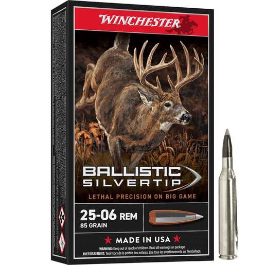Winchester Supreme 25-06 Remington 85gr Ballistic Silvertip Rifle Ammo - 20 Rounds