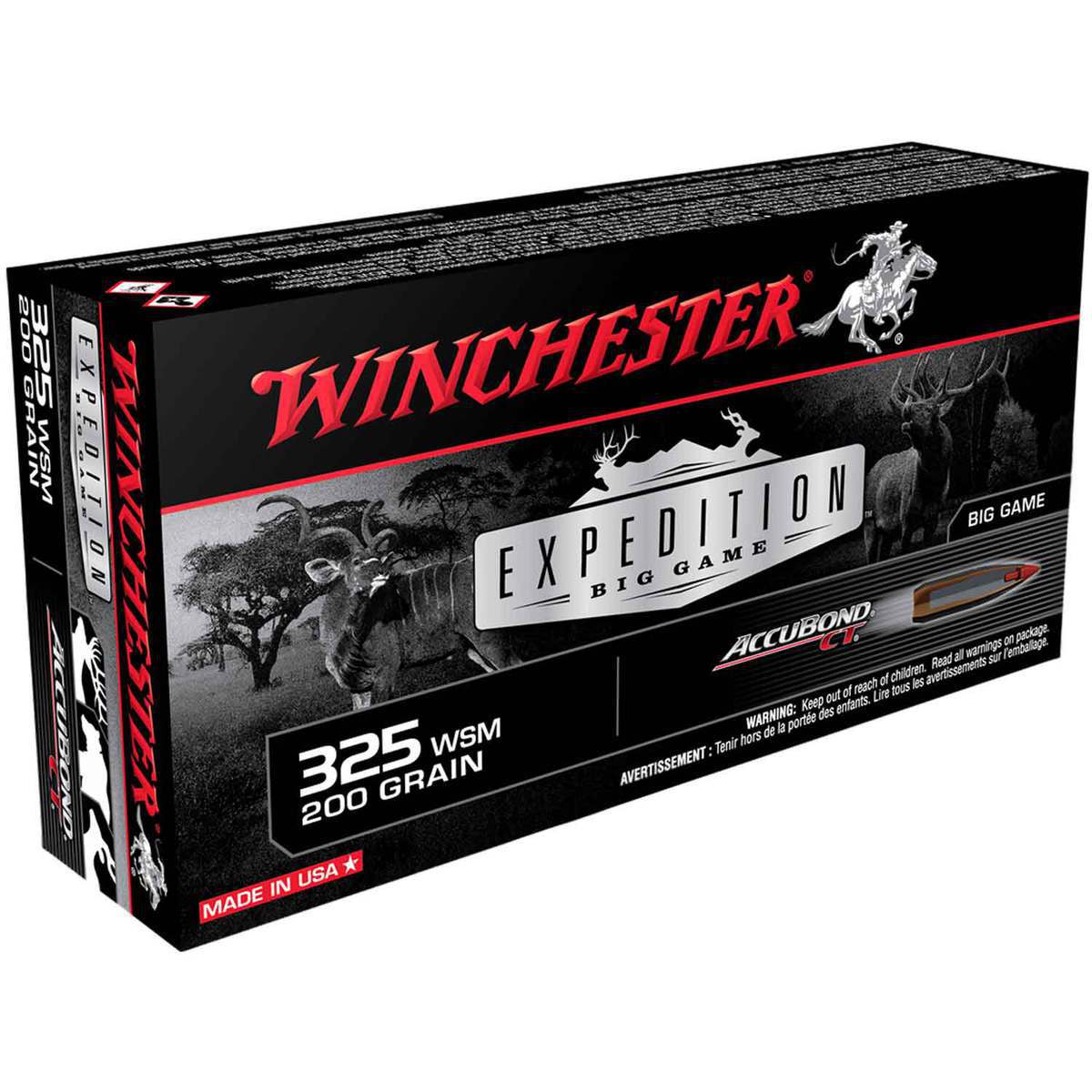 Winchester Supreme 325 WSM (Winchester Short Mag) 200gr Accubond CT Rifle Ammo - 20 Rounds Winchester Supreme 325 WSM (Winchester Short Mag) 200gr Accubond CT Rifle Ammo - 20 Rounds