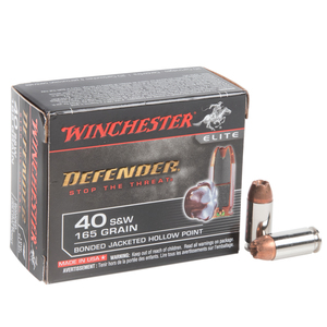 Winchester Supreme Defender PDX1 40 S&W 165gr BJHP Handgun Ammo - 20 Rounds