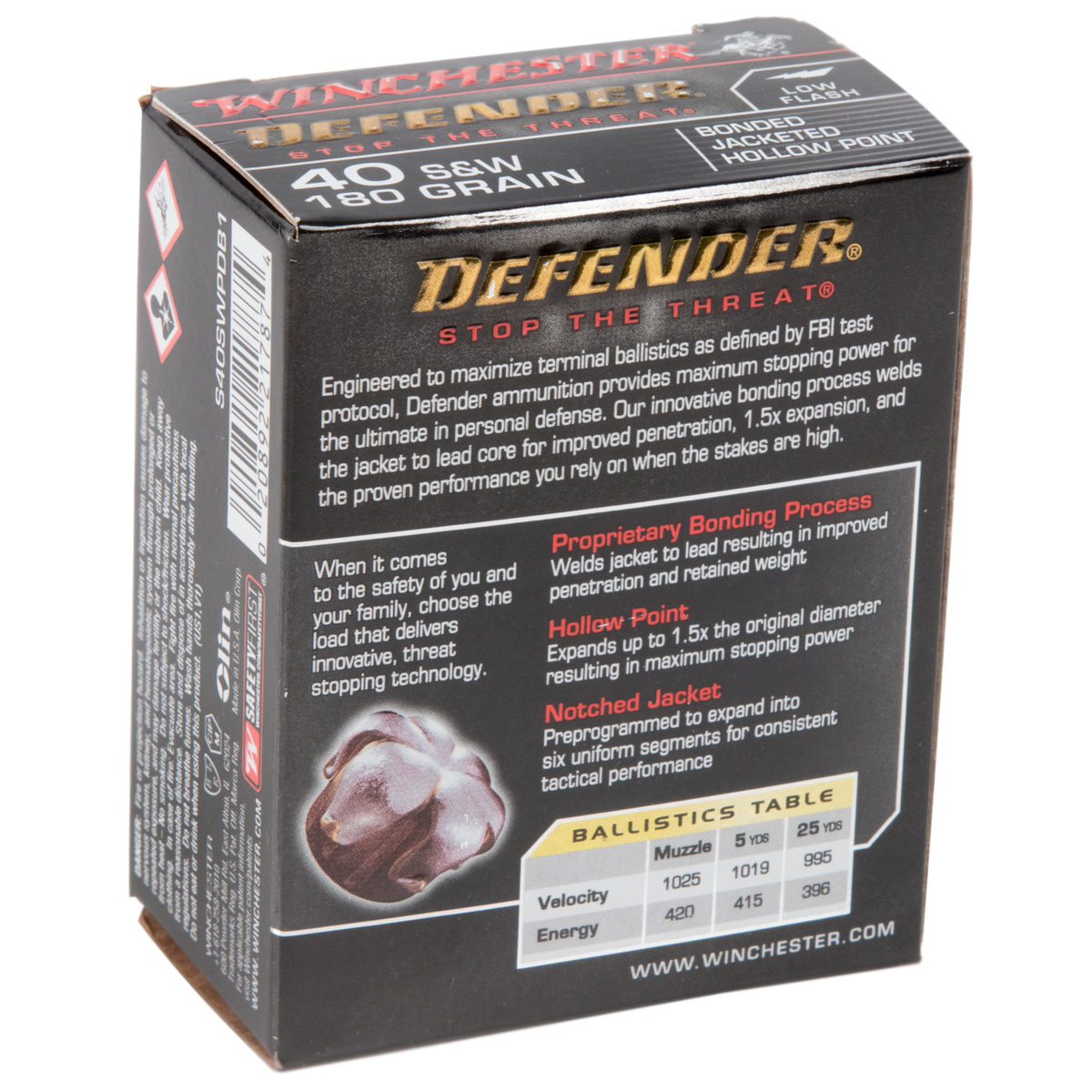 Winchester Supreme Defender PDX1 40 S&W 180gr BJHP Handgun Ammo - 20 Rounds Winchester Supreme Defender PDX1 40 S&W 180gr BJHP Handgun Ammo - 20 Rounds