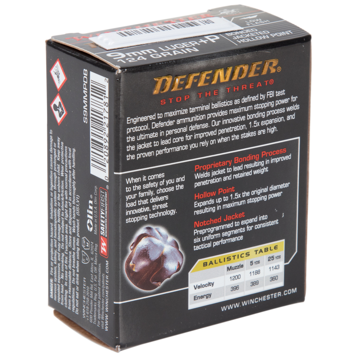Winchester Supreme Defender PDX1 9mm Luger +P 124gr BJHP Handgun Ammo - 20 Rounds Winchester Supreme Defender PDX1 9mm Luger +P 124gr BJHP Handgun Ammo - 20 Rounds