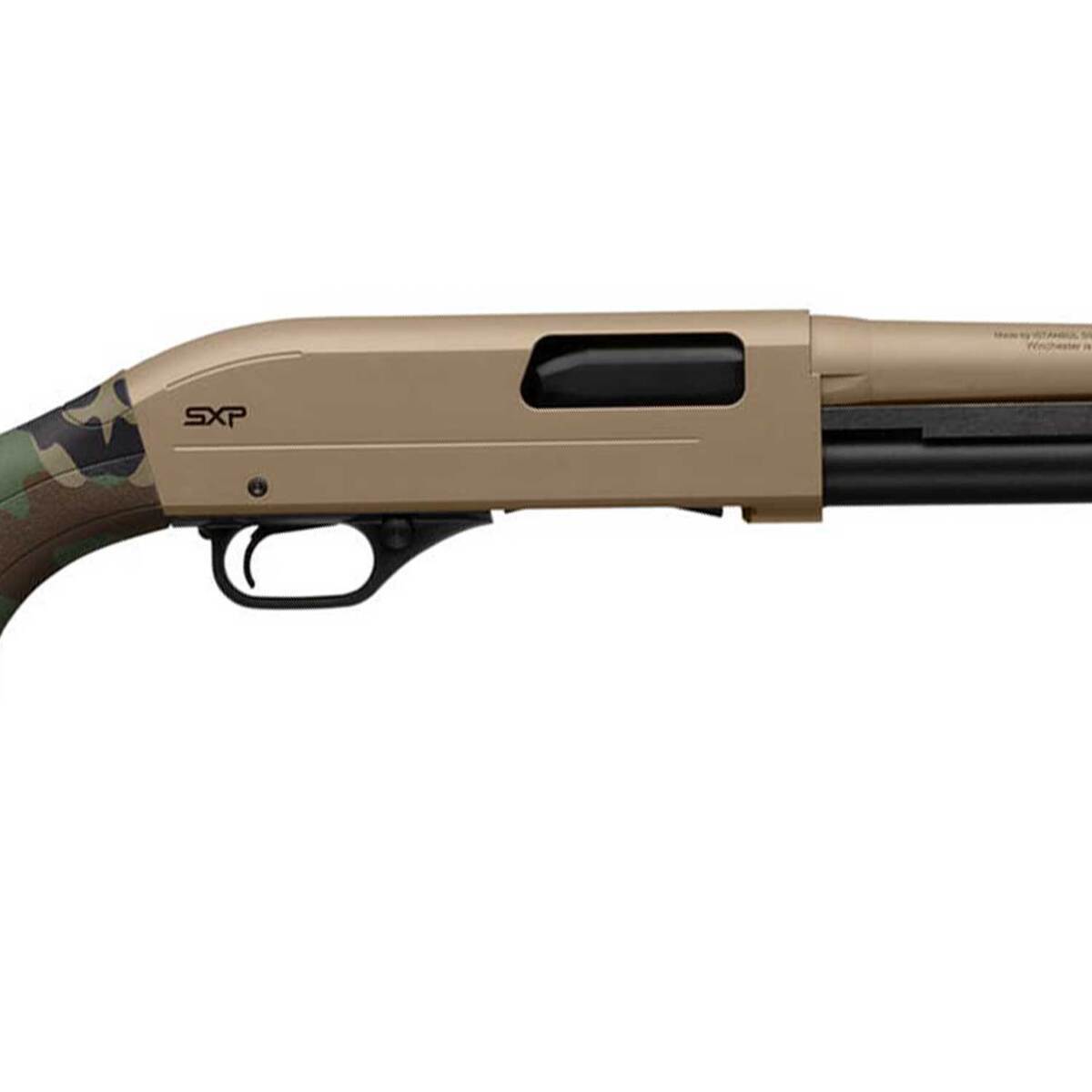 Winchester SXP Defender FDE 12 Gauge 3in Pump Action Shotgun - 18in - Camo Winchester SXP Defender FDE 12 Gauge 3in Pump Action Shotgun - 18in - Camo