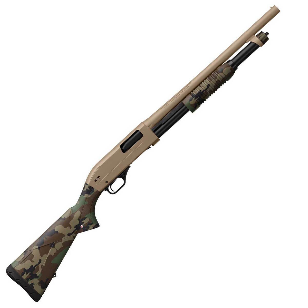 Winchester SXP Defender FDE 20 Gauge 3in Pump Action Shotgun - 18in - Camo Winchester SXP Defender FDE 20 Gauge 3in Pump Action Shotgun - 18in - Camo